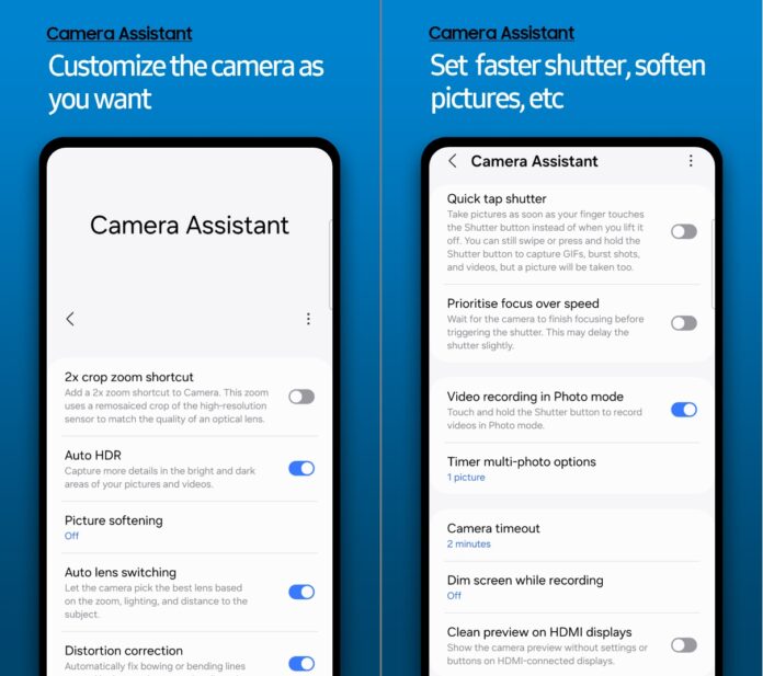 Samsung mostantól a Galaxy A szériájú okostelefonokon is elérhetővé teszi a Camera Assistant alkalmazást