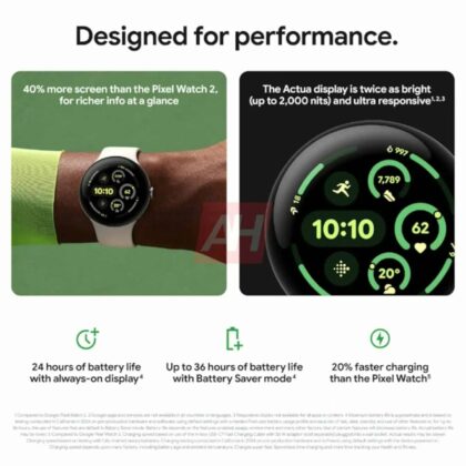 Két méretben érkezik a Google Pixel Watch 3; A 41 mm-es és 45 mm-es változatok részletei